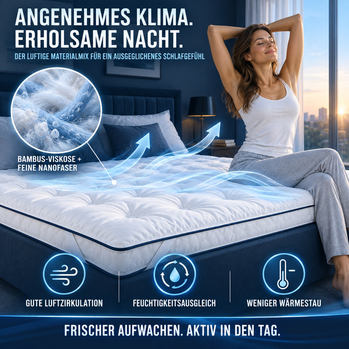 Bambus Topper 7 cm – atmungsaktiver Naturfaser-Topper allergikerfreundlich