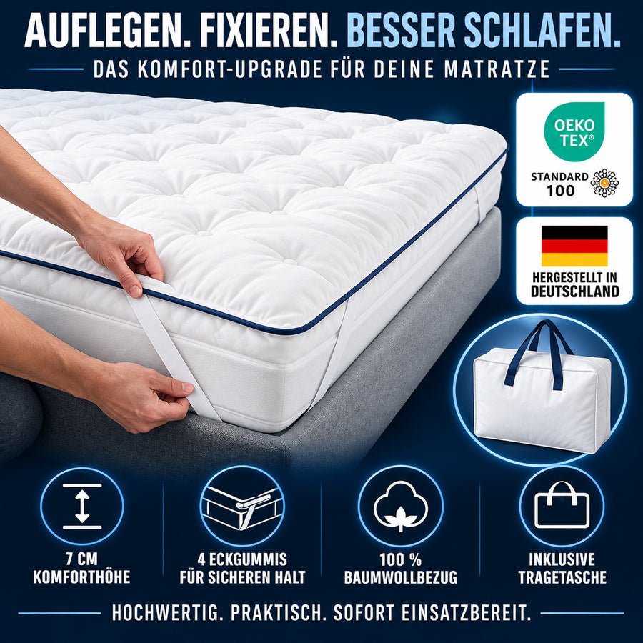 Bambus Topper 7 cm – atmungsaktiver Naturfaser-Topper allergikerfreundlich