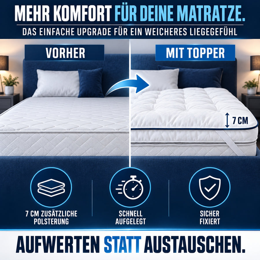 Bambus Topper 7 cm – atmungsaktiver Naturfaser-Topper allergikerfreundlich