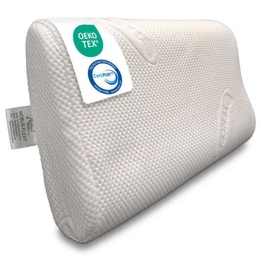 Nackenstützkissen 50x30 cm, ergonomisches Nackenkissen orthopädisch höhenverstellbar, gegen Nackenschmerzen, atmungsaktives Tencel Kissen waschbar, für Seiten Rücken Bauchschläfer