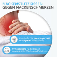 Nackenstützkissen 50x30 cm, ergonomisches Nackenkissen orthopädisch höhenverstellbar, gegen Nackenschmerzen, atmungsaktives Tencel Kissen waschbar, für Seiten Rücken Bauchschläfer