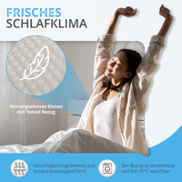 Nackenstützkissen 50x30 cm, ergonomisches Nackenkissen orthopädisch höhenverstellbar, gegen Nackenschmerzen, atmungsaktives Tencel Kissen waschbar, für Seiten Rücken Bauchschläfer