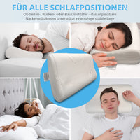 Nackenstützkissen 50x30 cm, ergonomisches Nackenkissen orthopädisch höhenverstellbar, gegen Nackenschmerzen, atmungsaktives Tencel Kissen waschbar, für Seiten Rücken Bauchschläfer