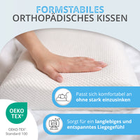 Nackenstützkissen 50x30 cm, ergonomisches Nackenkissen orthopädisch höhenverstellbar, gegen Nackenschmerzen, atmungsaktives Tencel Kissen waschbar, für Seiten Rücken Bauchschläfer