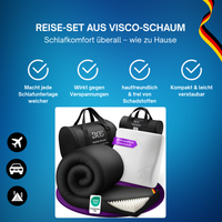 5cm Reisetopper mit Tasche I Hotel, Couch Topper & Camping Topper rollbar für die Reise | Reisematratze Erwachsene & Kinder | Viscoschaum | Travel Must Haves